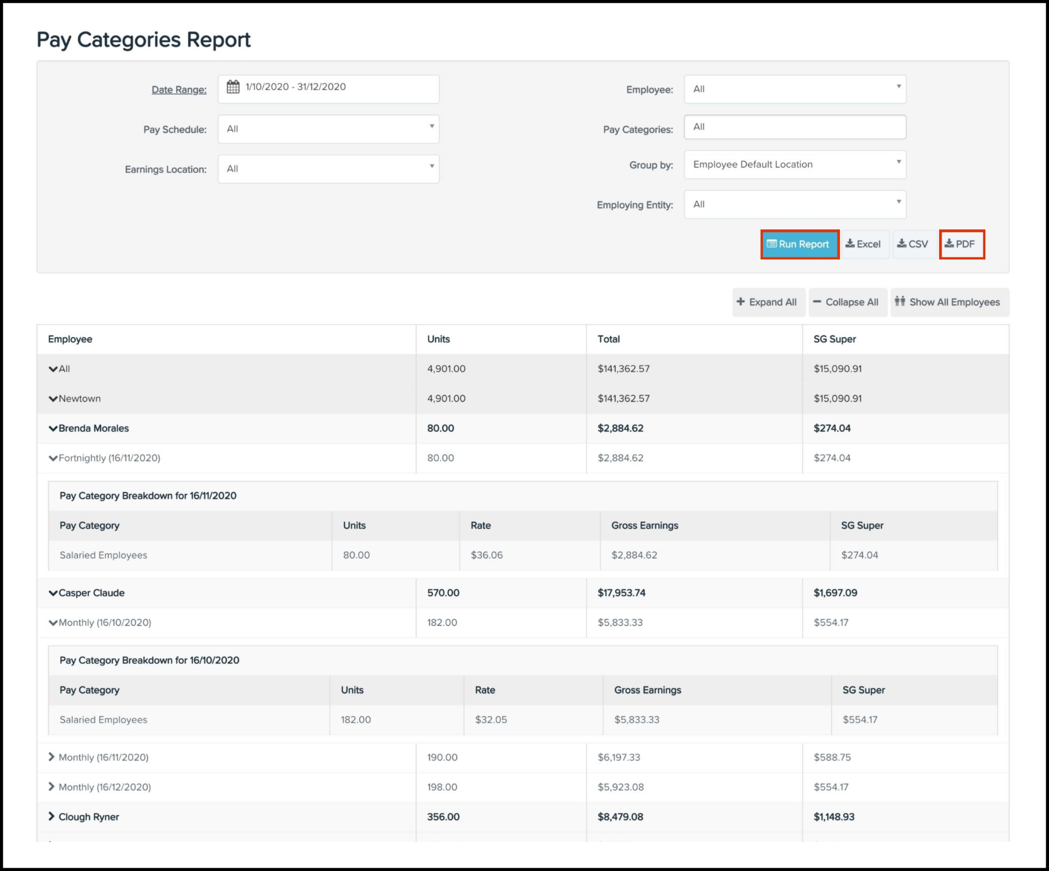 Employee reporting Pay categories Employment Hero HelpCentre (AU)