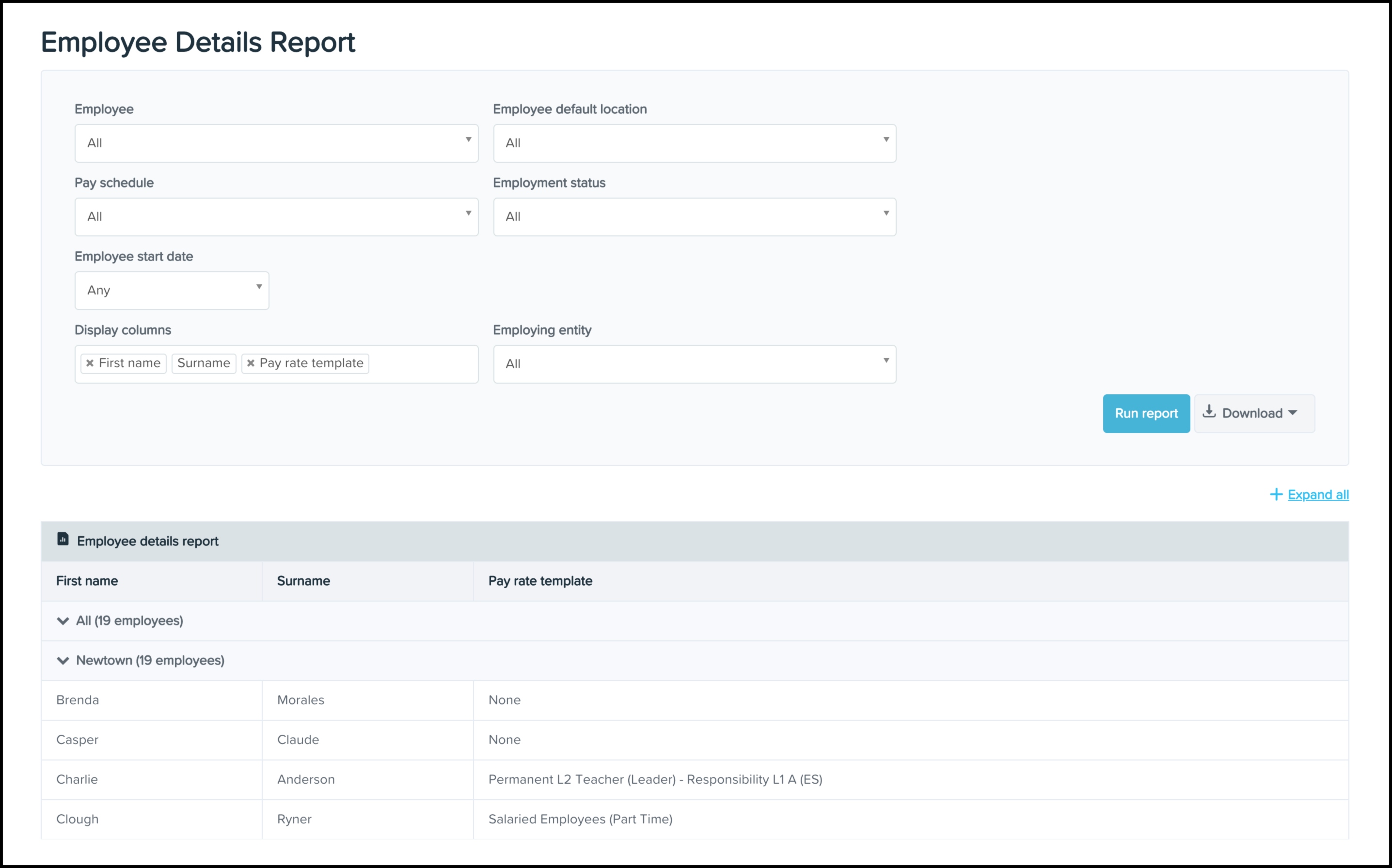 Building an assigned pay rate template report Employment Hero