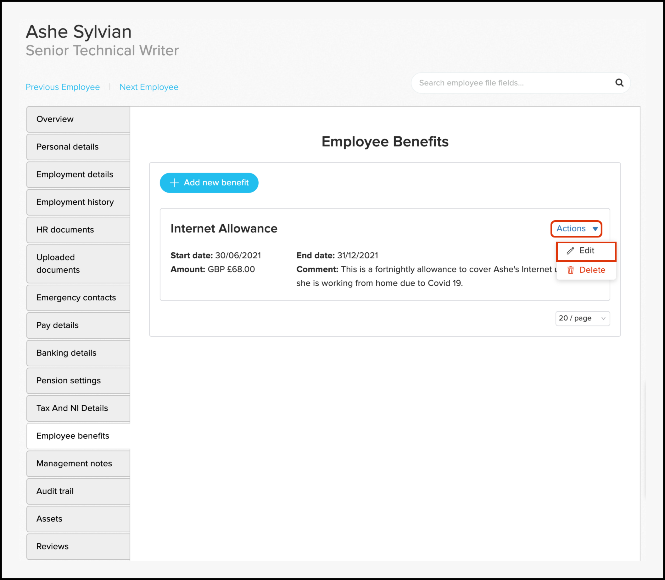 assigning-an-employee-benefit-allowances-hr-web-platform