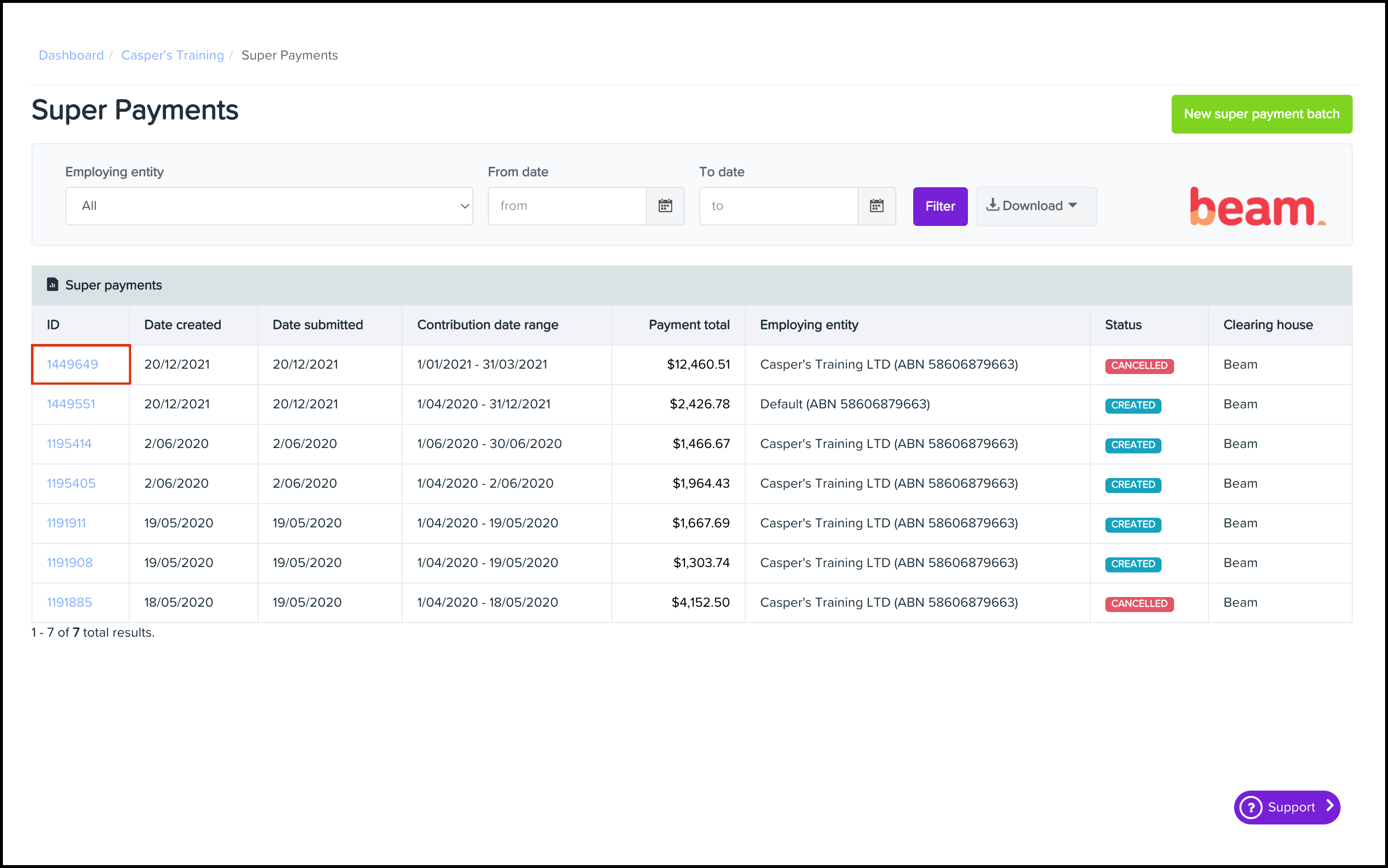 Payroll FAQ How do I view the back end super batch data Employment