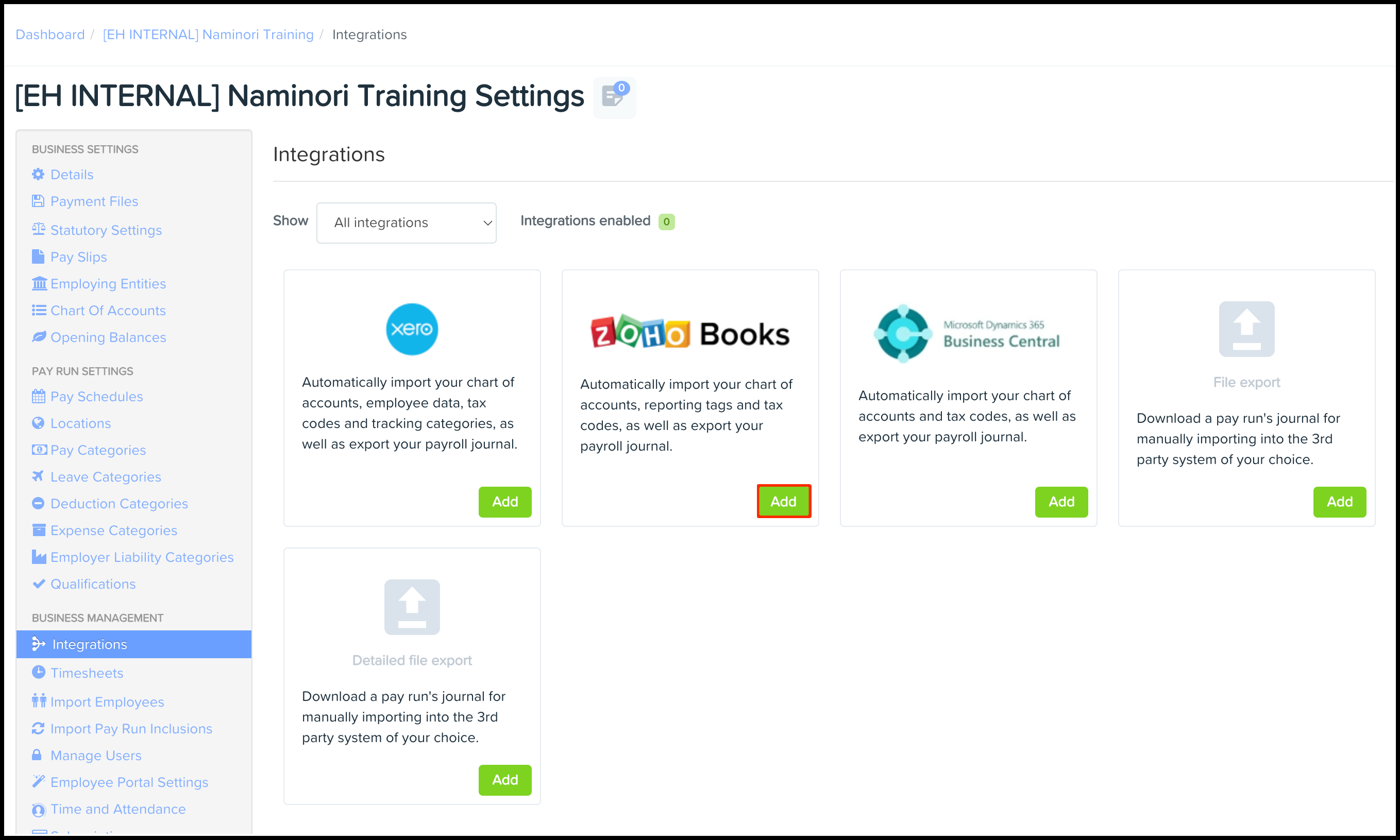 Payroll platform Integrating with your Zoho Books platform